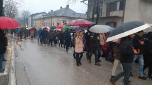 protest ispred PU Bajina Bašta